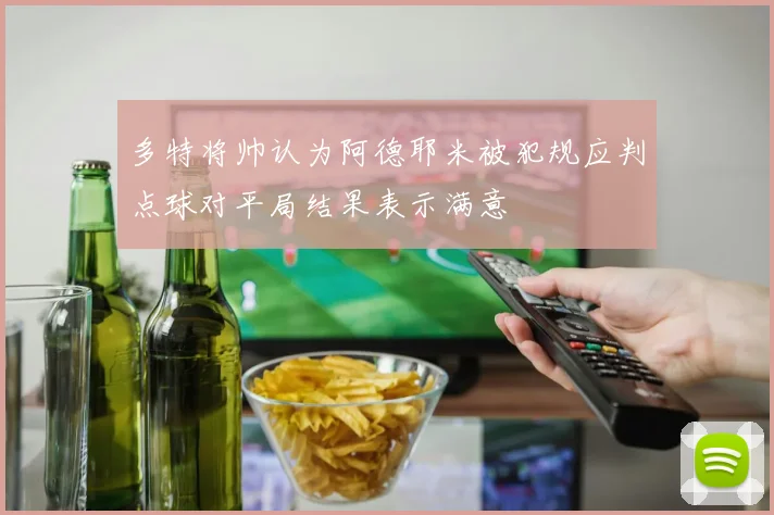 多特将帅认为阿德耶米被犯规应判点球对平局结果表示满意